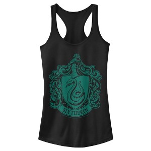 Juniors Womens Harry Potter Slytherin House Crest Racerback Tank Top - 1 of 4