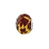 Black Bow Jewelry Sterling Silver Yellow & Brown Glitter Overlay Glass Bead Charm, 15mm - 2 of 3
