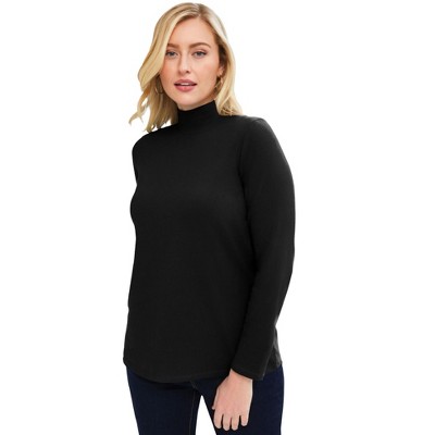 Jessica London Women's Plus Size Long Sleeve Mockneck Tee