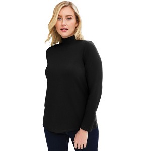 Jessica London Women's Plus Size Long Sleeve Mockneck Tee - 1 of 4