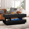 TIRAMISUBEST Lift-Top Coffee Table with 2 Drawers, Modern Center Table with Adequate Hidden Compartment, Multi-Functional Cocktail Table w/ LED Lights - 3 of 4