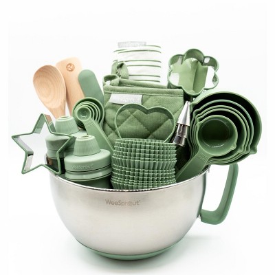 Ultimate Baking Kit for Kids - Kids Baking Set with Child Sized Utensils - Includes Apron, Oven Mitts, Silicone Mats & Liners - Cooking Set for Kids