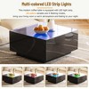 Lirago Square High Gloss LED Coffee Table 16 Color Lights 5mm Frosted Glass Top Modern Living Room Center Table 27 5x27 5 Inches Black Remote Control - 4 of 4