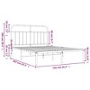 vidaXL Black Metal Bed Frame with Headboard - Robust Steel Construction, Extra Storage Space - 3 of 4