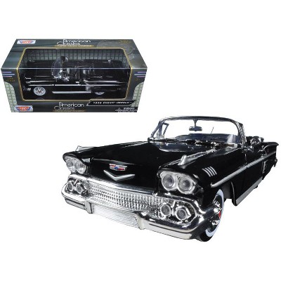 1958 Chevrolet Impala Convertible Black 1/24 Diecast Model Car by Motormax