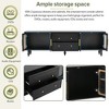 Retro Design TV Stand with Fluted Glass Doors for TVs Up to 78'', Media Console with 2 Drawers and Cabinets, Elegant Entertainment Center - 3 of 4