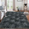 Area Rug Washable Non Slip Low Pile Rug Soft Faux Wool Non Shedding Floor Carpet, Stain Resistant Modern Abstract Rug for Bedroom, Living Room, Green - 2 of 4