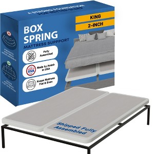 Continental Sleep, Box Spring Bed Base, 2-Inch Wood Foundation, 2-Pieces Under Mattress-Support Box Spring, Fully Assembled, White - 1 of 4