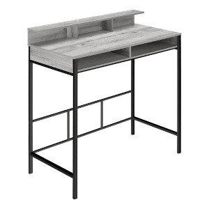 Monarch Specialties Computer Desk Home Office Standing Storage Shelves 48InchL Work Laptop Metal Laminate Grey Black Contemporary Modern - 1 of 4