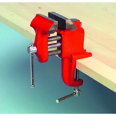 Economy Great Neck Clamp-On Vise with 2 Steel Rods, 1-1/2 in Jaw Width, 1-5/8 in Jaw Opening, Malleable Iron