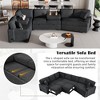 126" L-Shaped Convertible Sectional Sofa Bed with Charging Ports - 4 of 4