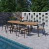 Amazonia Rio 11pc Solid Teak 100% FSC Oval Patio Dining Set Black - 2 of 4