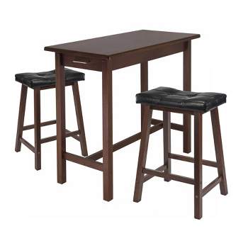 3pc Dining Set with Cushion Seat Wood/Walnut/Black - Winsome