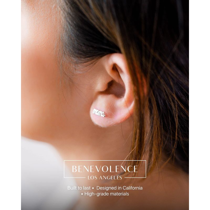 Benevolence LA Mama Stud Earrings 14K Gold Mama Jewelry Designed in California , 5 of 8