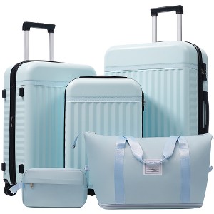 Lyngins 3-Piece Front Opening Luggage Set – 20" Carry on Luggage & 24" Expandable Suitcase with Matching Duffel Bag, USB Port, 360° Spinner Wheels - 1 of 4