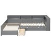 Twin Daybed Sofa Bed with Trundle, USB Ports & Drawer, Wooden L-Shaped Platform Bed Frame - ModernLuxe - 4 of 4