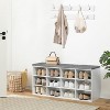 MaseiKar Shoe Storage Bench with Cushion, Entryway Bench with 12 Cubbies, Entryway Hall Tree with Storage, Shoe Cabinet with Coat Rack for Hallway - 3 of 4