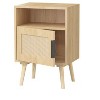 TIRAMISUBEST Rattan Nightstand with Solid Wood Legs - Open Shelf Storage, Perfect for Bohemian Bedrooms - 3 of 4