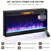 SinCiDo TV Stand with 36″ Electric Fireplace, 70″ Farmhouse Highboy Entertainment Center with LED Lights & Glass Door Cabinet & Drawer - 4 of 4