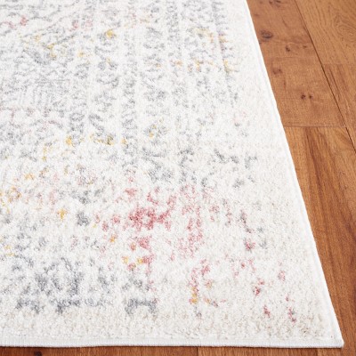 Layla Ivory and Tan Vintage Square Area Rug 6'7"x6'7"