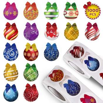 Fun Little Toys 1000PC Ornament Stickers Roll Christmas Ball Stickers