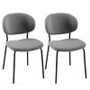 Boucle Dining Chairs Set of 2,Modern Curved Back Upholstered Accent Chairs with Black Metal Legs for Dining Room-Baofuwish - 2 of 4