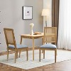 MAYEERTY Set of 2 French Country Dining Chairs, Cane Backrest Upholstered Seat Fluted Legs Rubberwood Frame, Kitchen Dining Room - 3 of 4