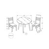3-Piece Dining Set with Round Table and 2 Armless Chairs - 4 of 4