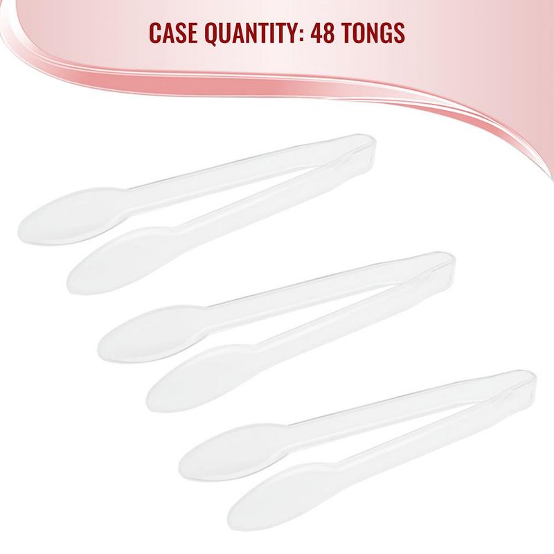 Smarty Had A Party 9" White Disposable Plastic Serving Tongs (48 Tongs), 4 of 7