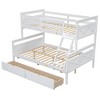 XIYUYEU Twin over Full Size Bunk Bed Pine Bed Frame with 2 Drawers and Inclined Ladder, White - 4 of 4