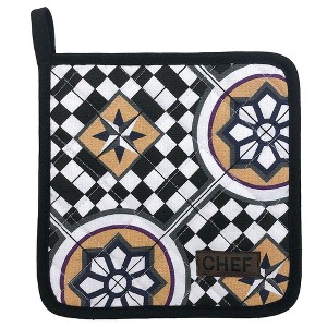 Evideco French Home Goods Chef's 100% Cotton Pot Holder - Heat Resistant Quilted Design, Ideal for Cooking & Baking Protection - 1 of 4