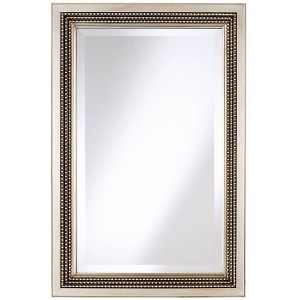 Uttermost Rectangular Vanity Accent Wall Mirror Modern Silver Leaf Frame Triple Beaded 23" Wide for Bathroom Bedroom Living Room - 1 of 3