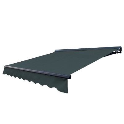ALEKO 12 x 10 feet Motorized LED Half Cassette Patio Retractable Awning 12'x10'