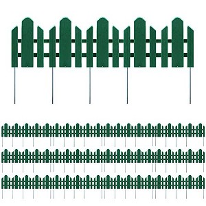 Sunnyglade 12 Pack Garden Edging Decorative Border Recycled Plastic Landscape Garden Fence Flexible No-Dig Spikes,Dark Green - 1 of 1