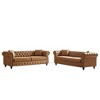 CAVINAS Loveseat Sofa with Button Design and Cushions for Bedroom, Chesterfield Sofa with Rolled Arms, Tech Fabric Vintage Couches for Living Room - 2 of 4