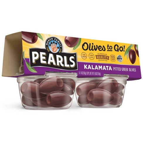 Pearls Olives-to-go Pitted Large Black Ripe Olives - 4.8oz/4pk
