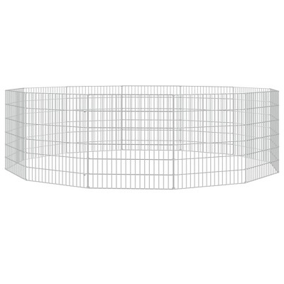 vidaXL BD - BD Rabbit Cage 12 Panels Galvanized Iron 54x60cm