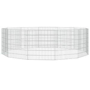 vidaXL BD - BD Rabbit Cage 12 Panels Galvanized Iron 54x60cm - 1 of 4