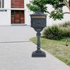 Outdoor Cast Aluminum Mailbox, Bronze Locking Postbox With Keys, Baffle Door, Retro Mid-Century Letter Box For Newspapers - 2 of 4