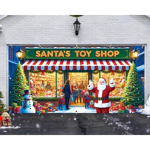 7x16ft Christmas Garage Door Banner - Weather-Resistant Vinyl Holiday Banner for Outdoor Indoor Decor, Home, Church & Party (Blue) - 1 of 4
