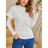 Womens Ruffle Sleeve Tops Long Sleeve Dressy Casual Crewneck Tunic Sweatshirts - 2 of 4