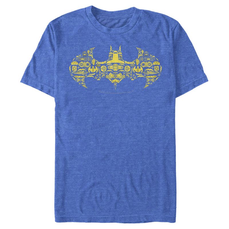 Men's Batman Logo Icon Collage  T-Shirt - Royal Blue Heather - 2X Large, 1 of 4