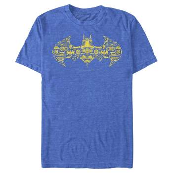 Men's Batman Logo Icon Collage  T-Shirt - Royal Blue Heather - 2X Large