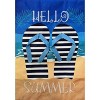 Hello Summer Flip Flops Burlap House Flag 40" x 28" Briarwood Lane - 3 of 4
