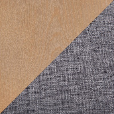 42'' Folia Natural Wood Bench with Light Gray Cushion Seat