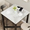 Artloge 42 Inch High Square Marble Top Pub Table with Metal Frame Breakfast Bar Table - 4 of 4