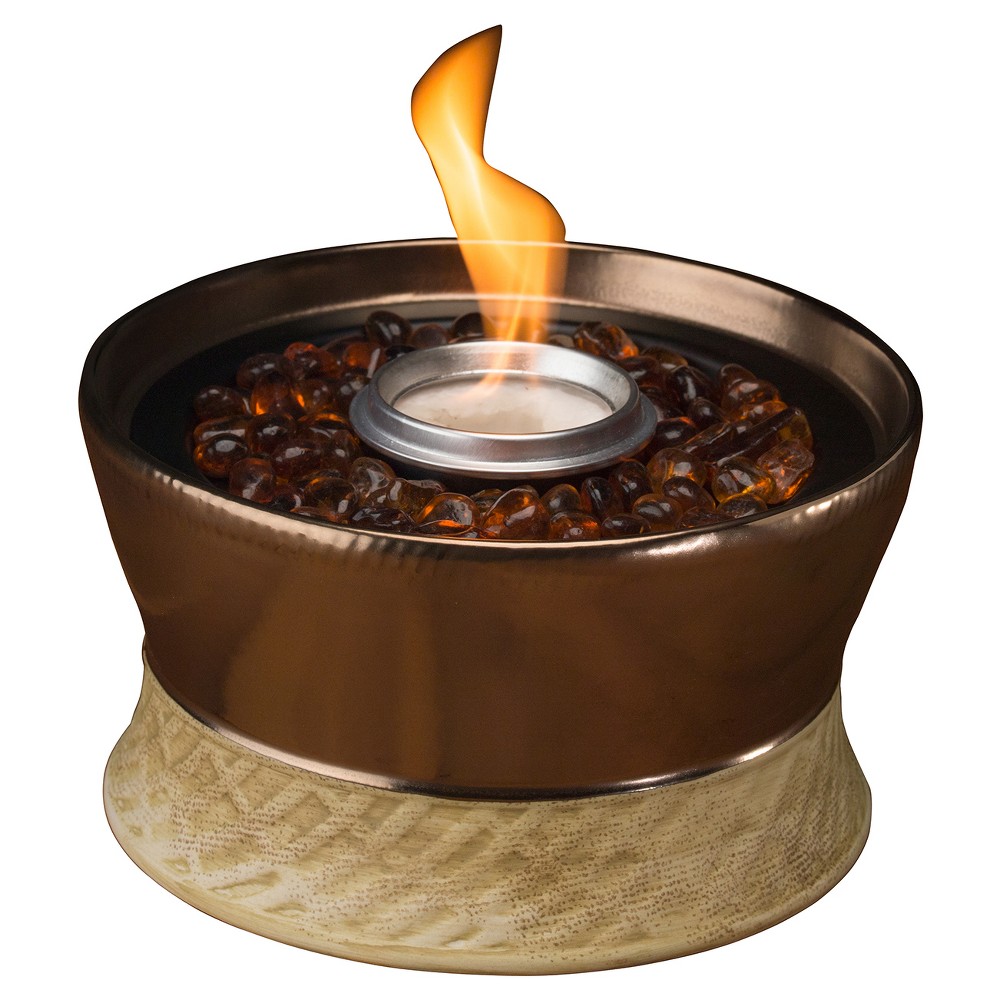 UPC 086861141526 product image for Outdoor Torch: Tiki Ceramic Small Fire Pit, Brown | upcitemdb.com