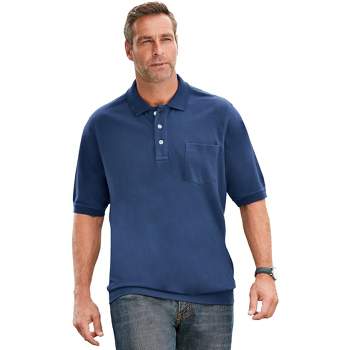 KingSize Men's Big & Tall Banded Bottom Pocket Shrink-Less Piqué Polo Shirt