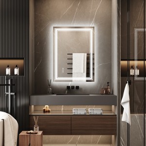 LED Bathroom Mirror with Lights, Dimmable Vanity Mirror, Front&Backlit, 3 Colors, Memory, Anti-Fog Light Up Wall Mirror, Horizontal/Vertical - 1 of 4
