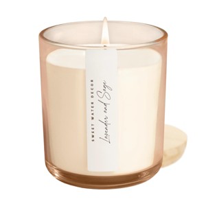 Sweet Water Decor Lavender & Sage Tinted Glass Jar Candle - 12oz - 1 of 3